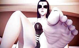 Sb Raven Handjob, enormous ebony Pierced schlong White Masked t-girl 3d Animation